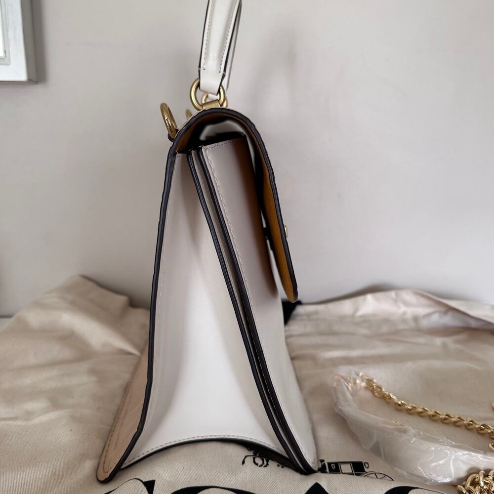 Coach Parker Top Handle 32 Bag Tan Cream Croc Embossed Ginny & Georgia Rare - Picture 7 of 16